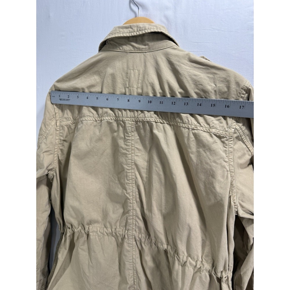 Gap Women Jacket Tan Utility Chore Barn Shacket Canvas Cotton Full Snap Sz Large - Picture 4 of 10